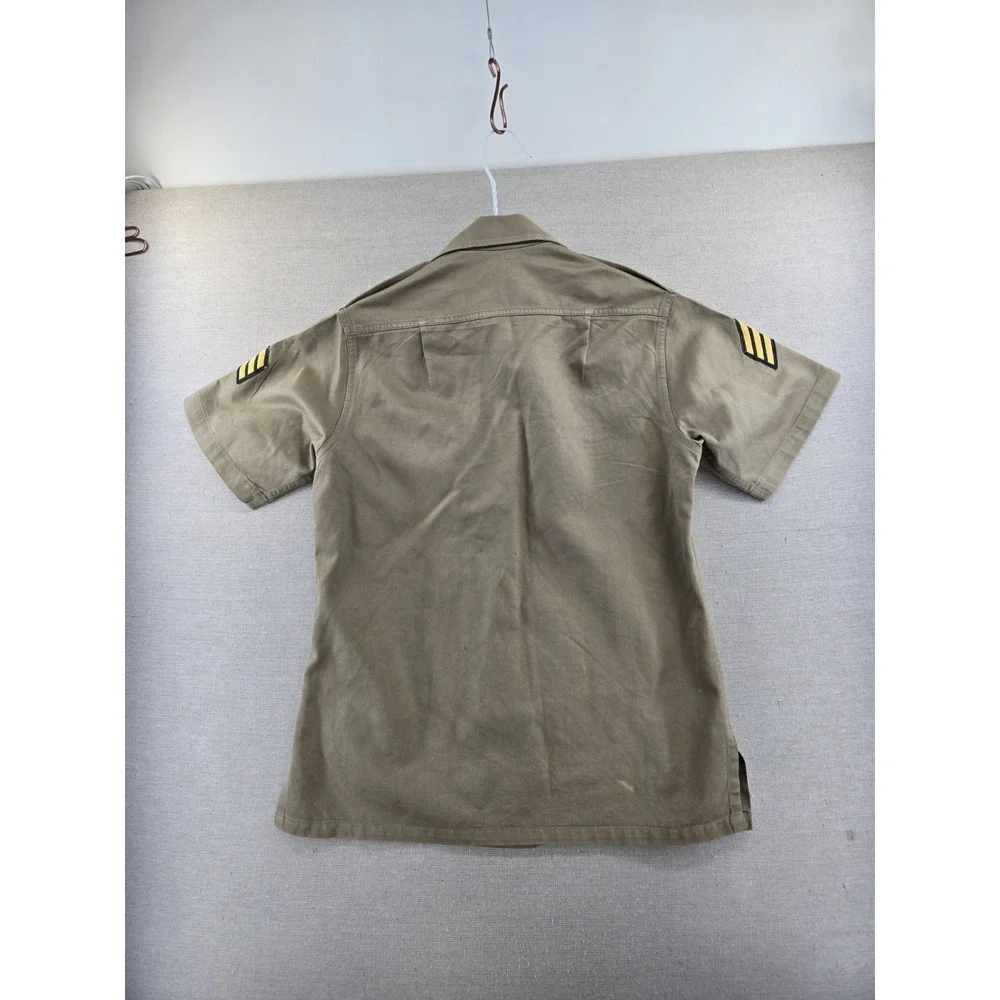 US ARMY SHIRT VIETNAM COTTON/POLY TWILL UNIFORM KHAKI FATIGUE SMALL
